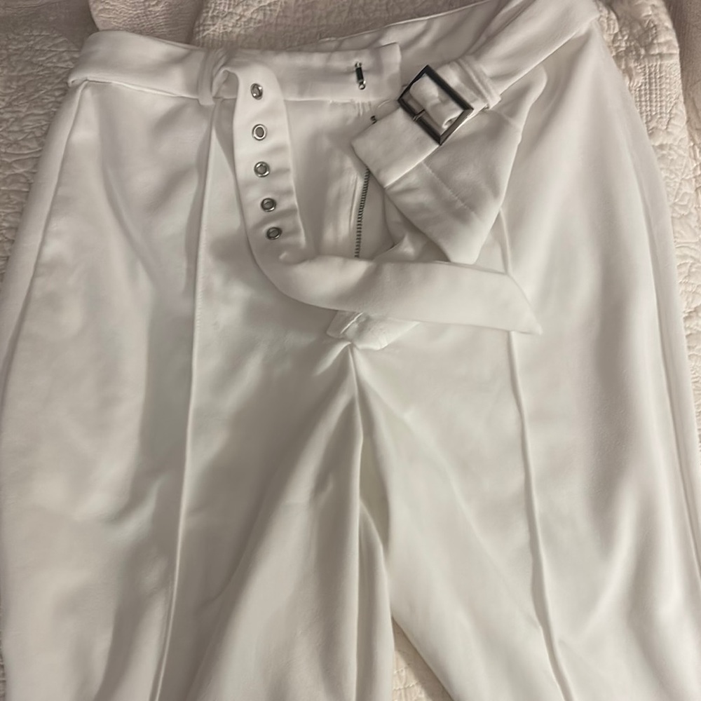 Stylish White High-Waisted Pants